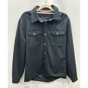 The Normal Brand Brightside Wool Blend Men's Small Black Button Front Jacket